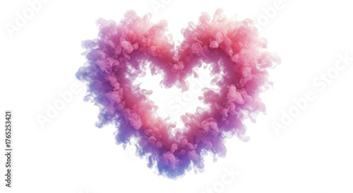 Heart Shape Explosion Pink Purple Smoke Transparent Background