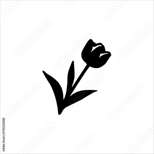 Black and white images of a rose, tulip, and various other flowers are commonly found stock photos