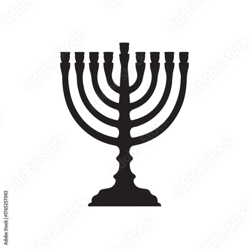 Menorah silhouette vector illustration on white background
