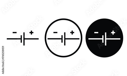 icon Direct Current DC black outline for web site design 
and mobile dark mode apps 
Vector illustration on a white background
