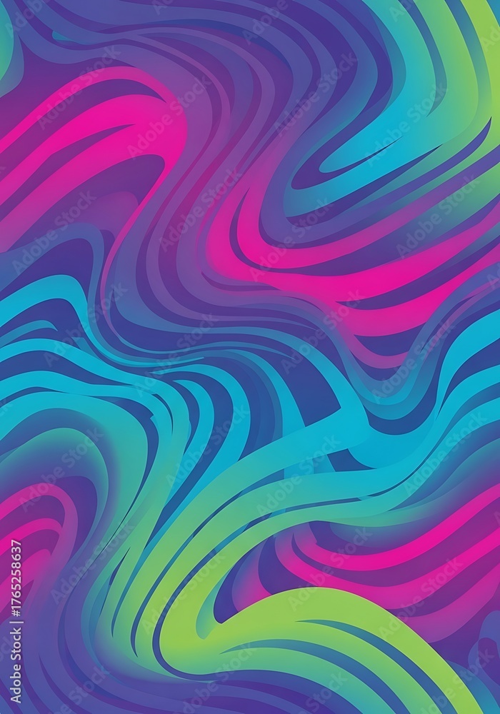 Obraz premium Colorful curved lines with gradient fill creates an abstract style