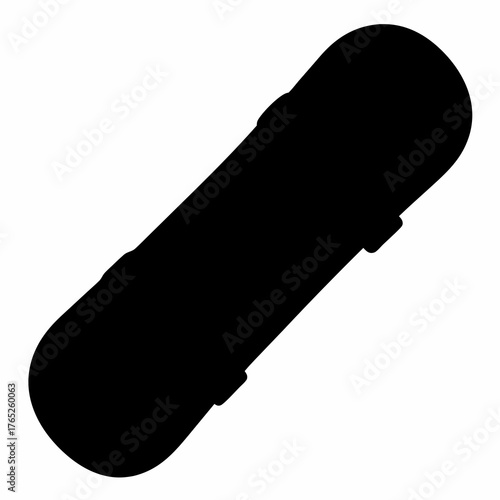 Silhouette of a skateboard on a white background, representing an outdoor activity