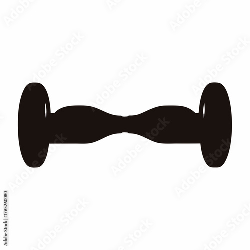 Silhouette of a self balancing scooter hoverboard isolated on a white background