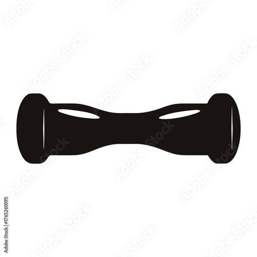 A black hoverboard illustration representing modern electric mobility on white background