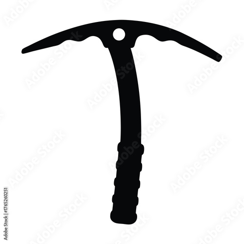 A Black Silhouette of a Climbing Ice Axe for Mountaineering and Exploration