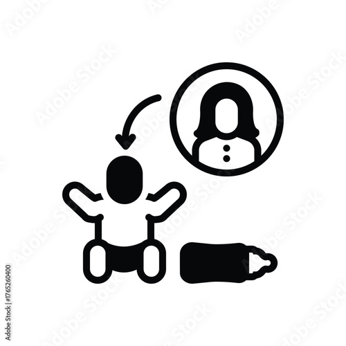 Black solid icon for nursery necessities