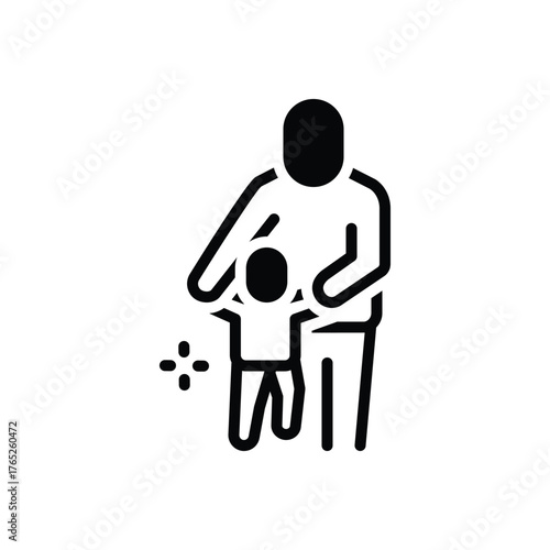 Black solid icon for parental milestones