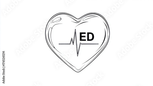 Heart Illustration with Pulse Line and ED Text for Health Concept Free Download Heart Illustration with Pulse Line and ED Text for Health Concept - GFXLoad
