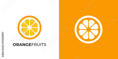 Abstract orange fruit logo icon illustration 