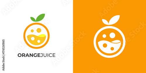 Fresh Orange juice logo icon vector illustration