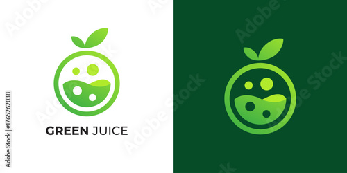 Healthy Green juice labs logo icon vector illustration