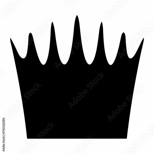 Silhouette of an elegant crown with spikes, royalty and power symbol