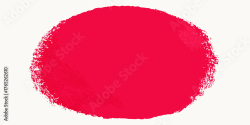 Una pennellata ovale rossa dal bordo irregolare su un fondo chiaro, perfetta per design grafico, illustrazioni creative e spazi copia moderni.