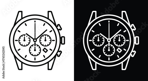 Stylish wristwatch design in contrast perfect for product presentations or concepts