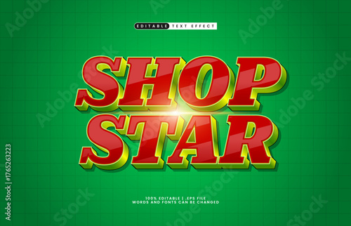 shop star editable text effect for titles and promotion