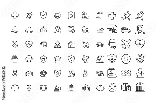Hospital and Doctor Line Icons Set