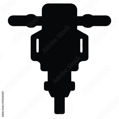 Silhouette image of a jackhammer representing construction equipment and demolition tools