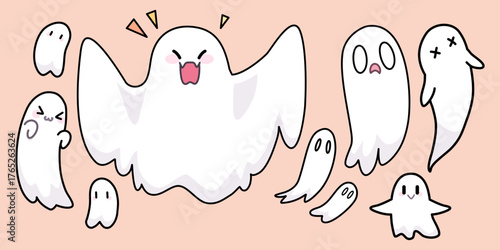 Cute Halloween themed clip art for decoration. Ghost