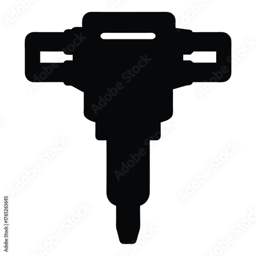 Silhouette of a Jackhammer Tool for Construction and Demolition Purposes