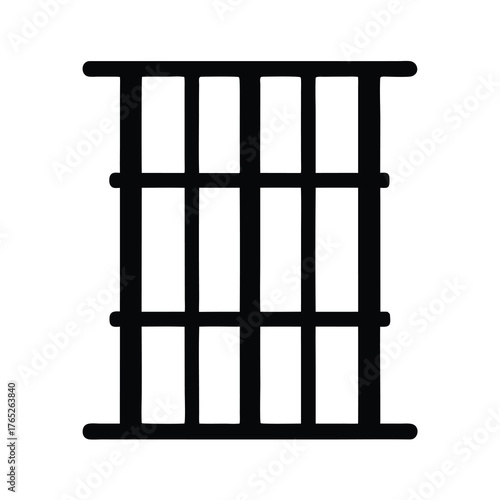 Black jail bars against a white background offering a sense of imprisonment