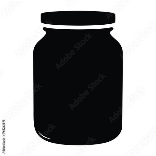 Black silhouette illustration of a sealed glass jar for food preservation
