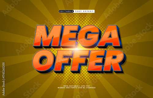 mega offer editable text effect for titles and promotion
