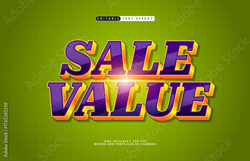 sale value editable text effect for titles and promotion