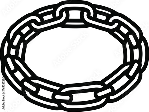 Illustration of a chain link bracelet isolated on transparent background, a symbol of strength, connection, and durability in jewelry design
