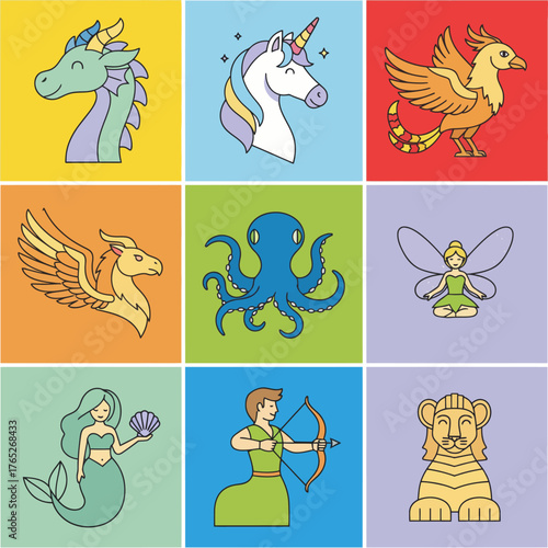 Mythical Creatures Dragon, Unicorn, Phoenix & More Whimsical Wonders