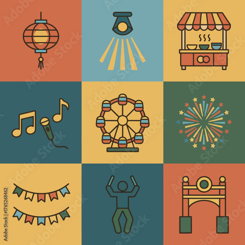 Celebration Icons Festive Icons for Joyful Events and Gatherings