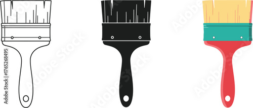 Paint brush illustration different styles for creative art work projects