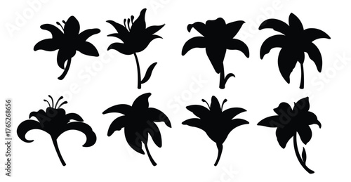 set of easter lily icons
