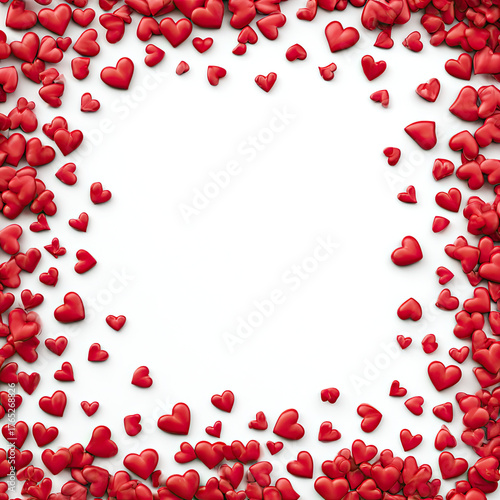 Red heart frame with white space for Valentines Day