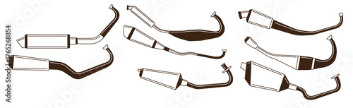 set of muffler vector 