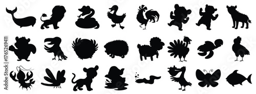 set of cute cartoon animals