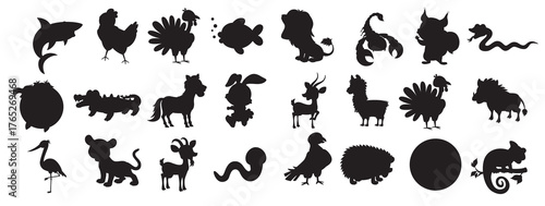 set of cute cartoon animals