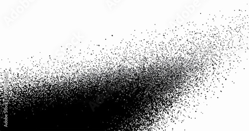 Abstrakcyjny, czarny rozprysk farby lub tuszu na białym tle, idealny do projektów graficznych.