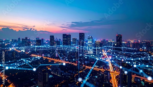 Wallpaper Mural Digital Overlay Representing Real Estate and Financial Investment Assets Torontodigital.ca