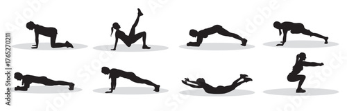 silhouette of exercise vectors