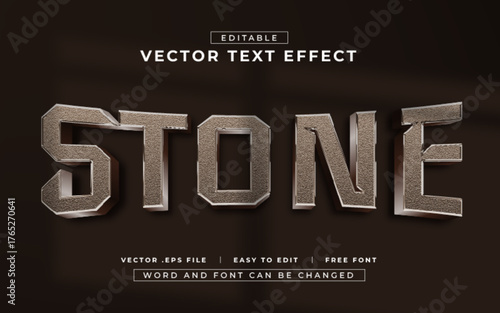 Stone 3D editable text effect style