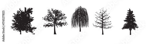tree silhouettes set 