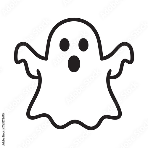 Minimalist ghost icon with bold lines