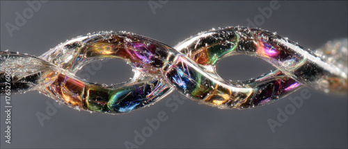 Colorful thin-film soap bubble with sharp ridge and vibrant gravity gradient colors