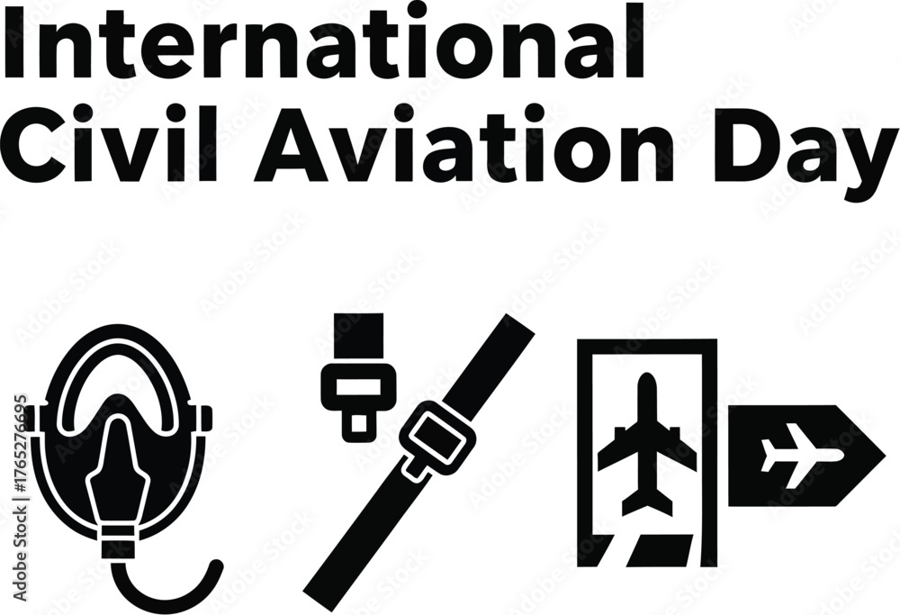 Obraz premium International civil aviation day design, promoting global air transport safety, efficiency, and sustainable development worldwide