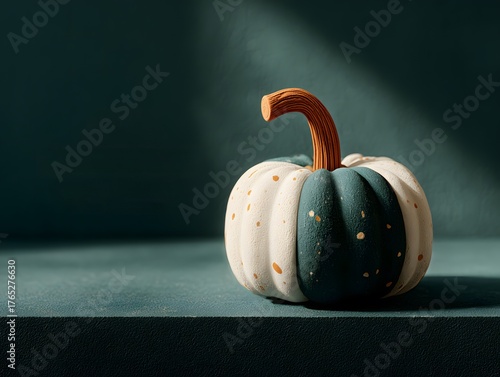 Minimalist Modern Two-Tone Pumpkin Ornament, Autumn Thanksgiving Halloween Decor, Textured Design, Home Soft Decoration Material