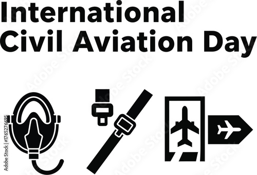 International civil aviation day design, promoting global air transport safety, efficiency, and sustainable development worldwide