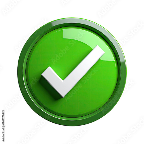 Free Download Glossy green circle with white checkmark against black - GFXLoad