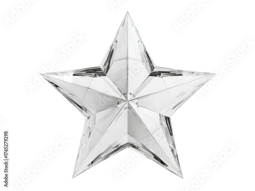 Sparkling crystal star award trophy decoration ornament, Isolated On White Background, Png Transparent