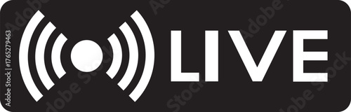 Live streaming red icon set. online stream icons. social media channel. Online Broadcast Buttons and Social Media Stream Symbols.  broadcasting buttons. online stream icons