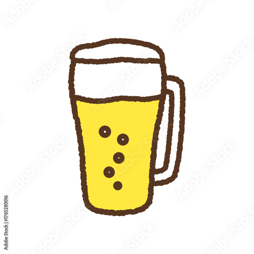 手書き風の単品アイコンイラスト　ビール